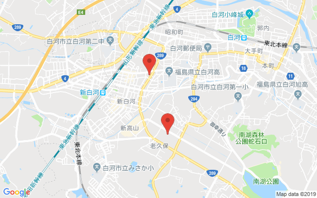 白河の保険相談窓口のマップ